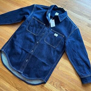 Madewell x Molly Dickson Denim Shirt Jacket- Size Small-NEW WITH TAGS